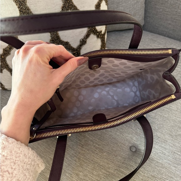 Kate Spade Dark Plum Leather Shoulder Bag - Picture 7 of 9